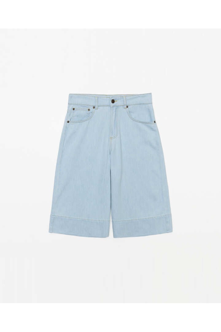 Indigo blue denim Bermuda shorts
